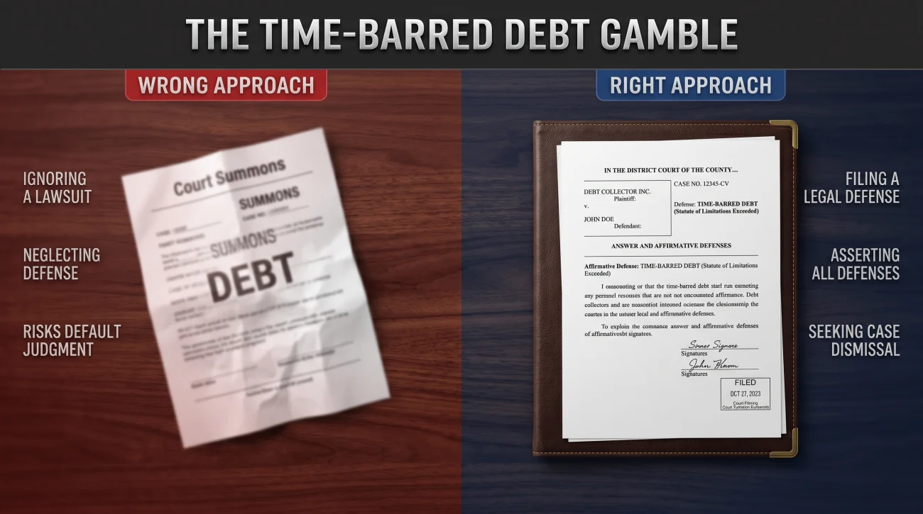 Ignored Old Debt Summons Versus Filed Legal Answer Document