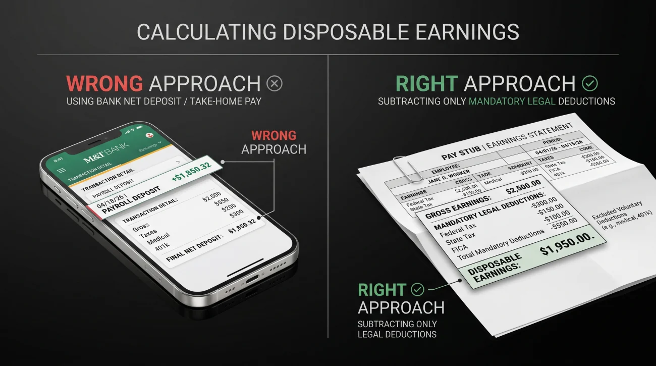 Disposable Earnings Calculation Comparison