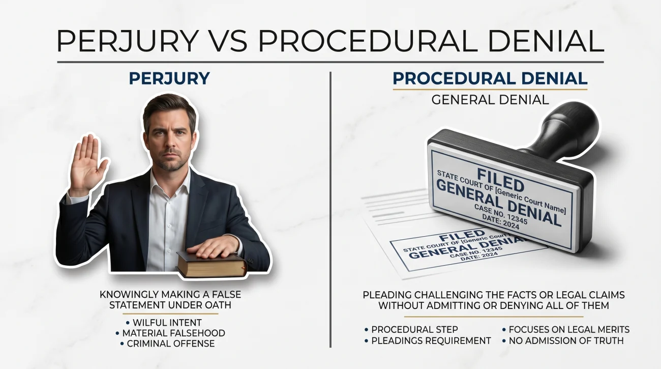 General Denial Perjury Fear Explained