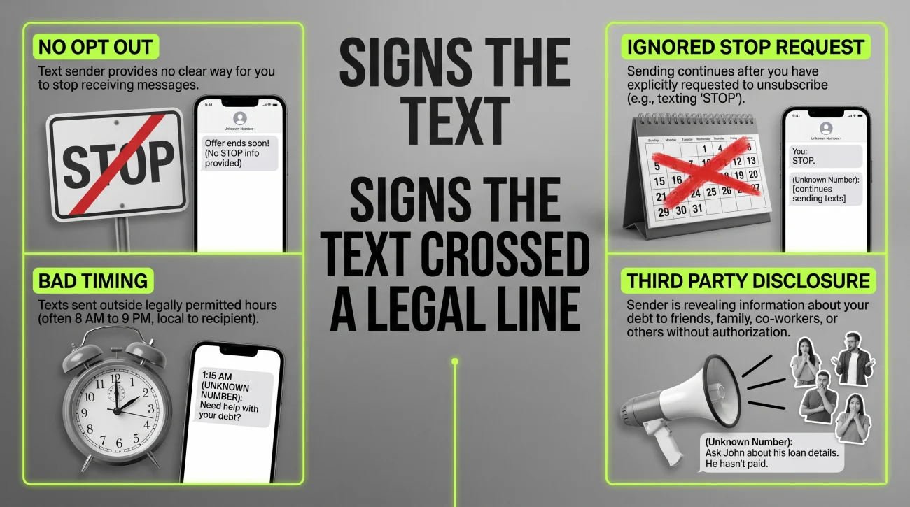 Illegal Debt Collection Text Warnings