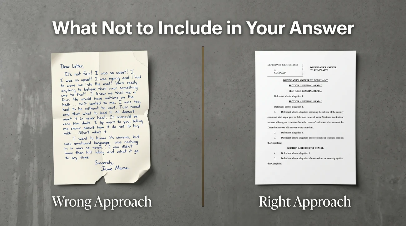 Lawsuit Answer Mistakes Comparison