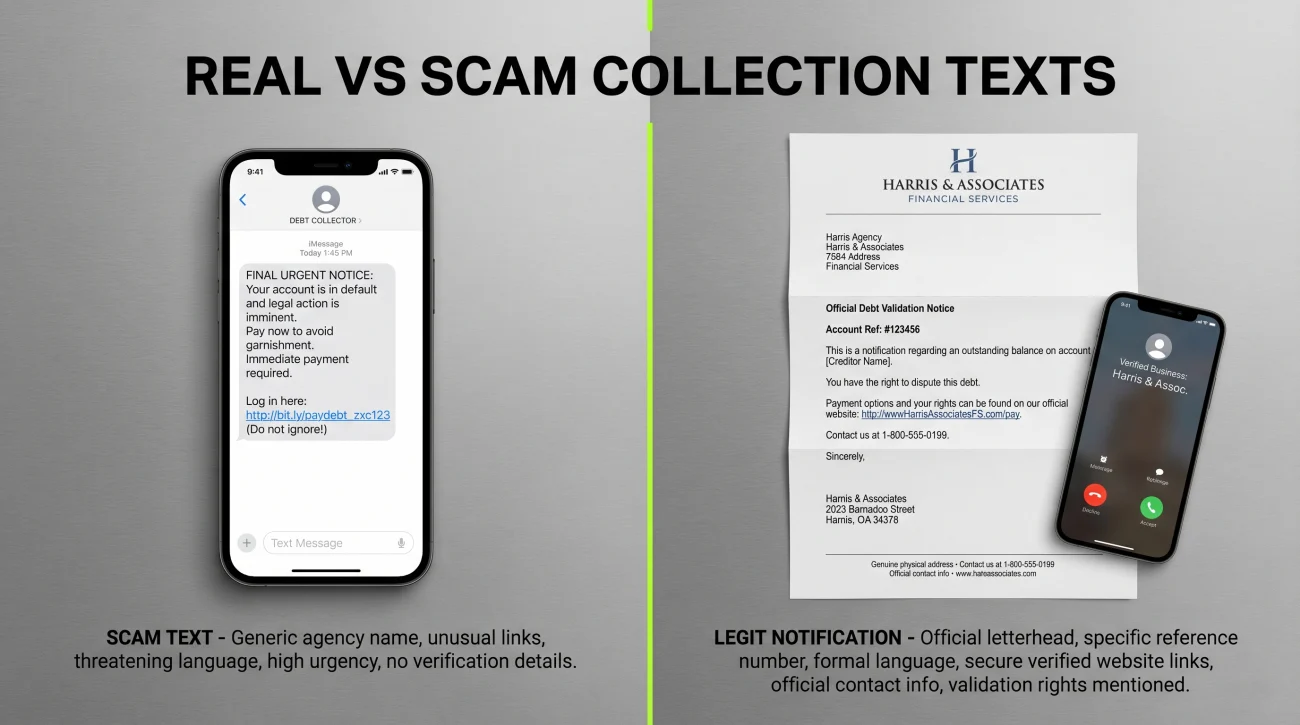 Scam Vs Real Debt Collection Texts