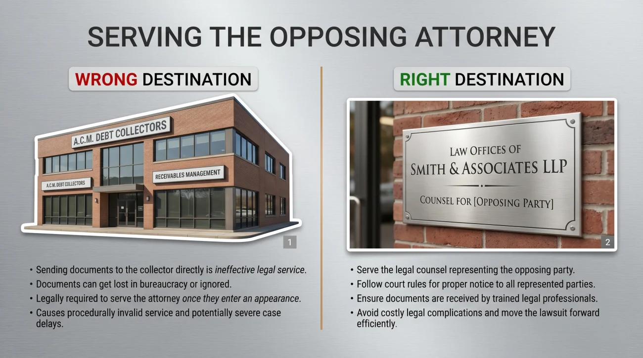 Serving Opposing Attorney Papers