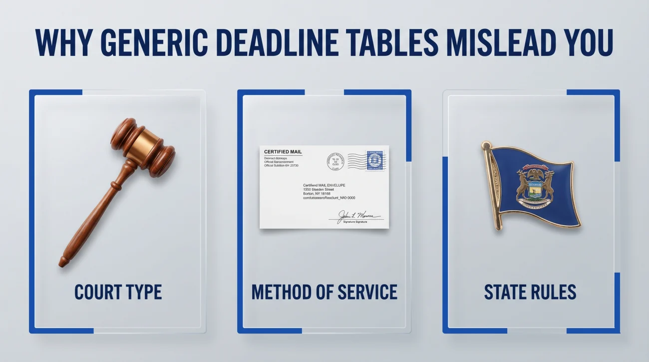Variables Affecting Lawsuit Response Deadlines