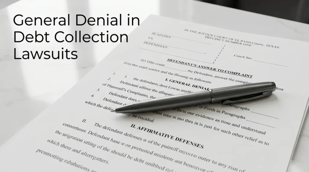 General Denial Debt Collection Lawsuit