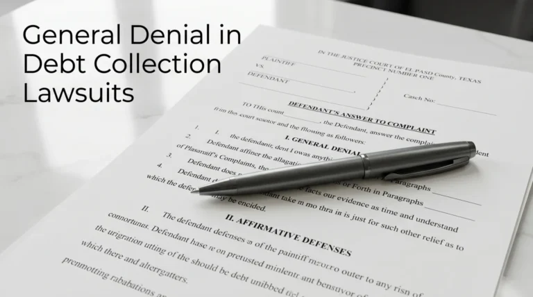 General Denial in Debt Collection Lawsuits: What It Does, What It Doesn’t, and Why It’s Usually the Right Move
