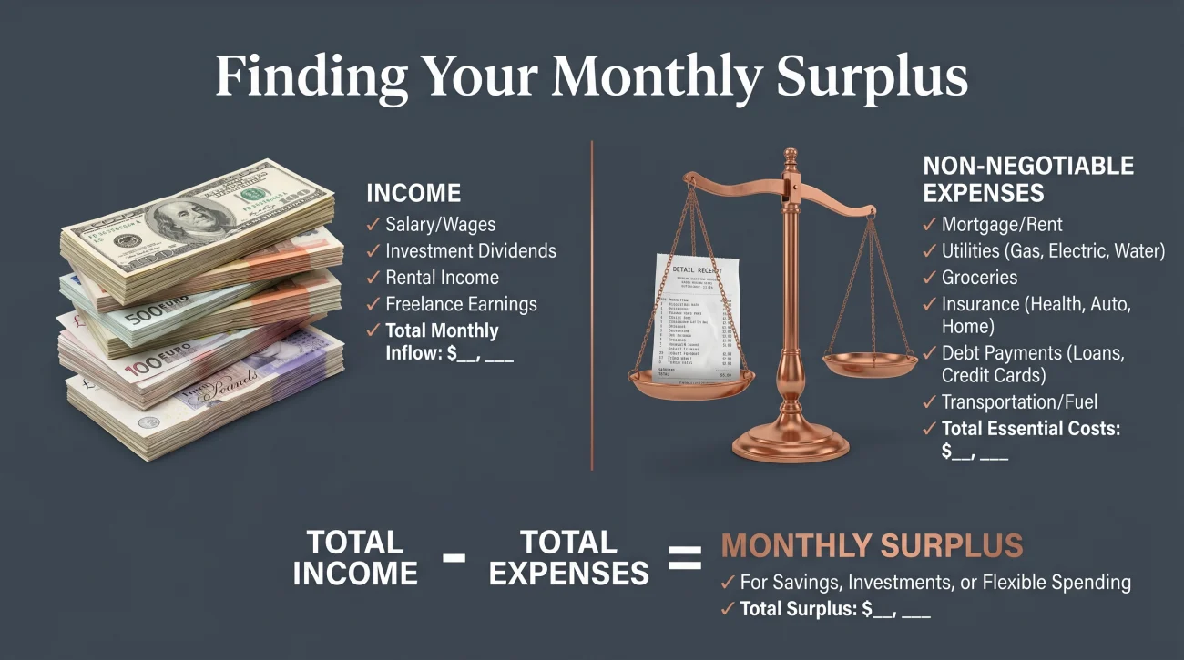 Calculating Monthly Budget Surplus
