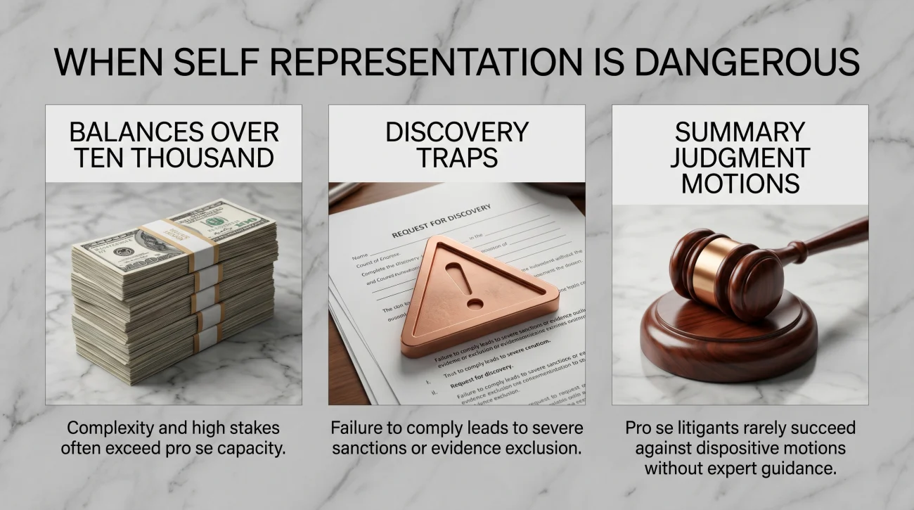 Dangerous Self Representation Legal Scenarios