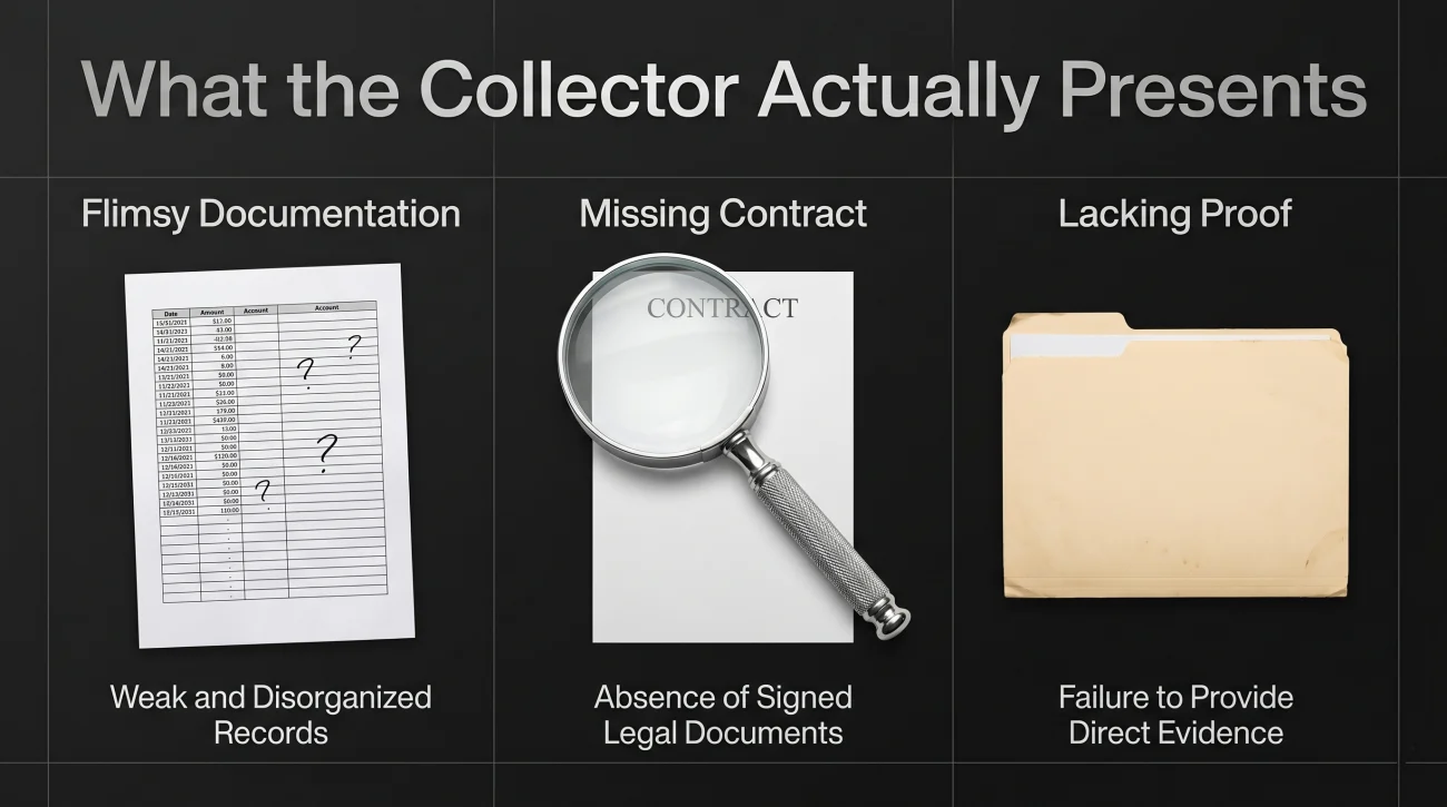 Debt Collector Court Evidence