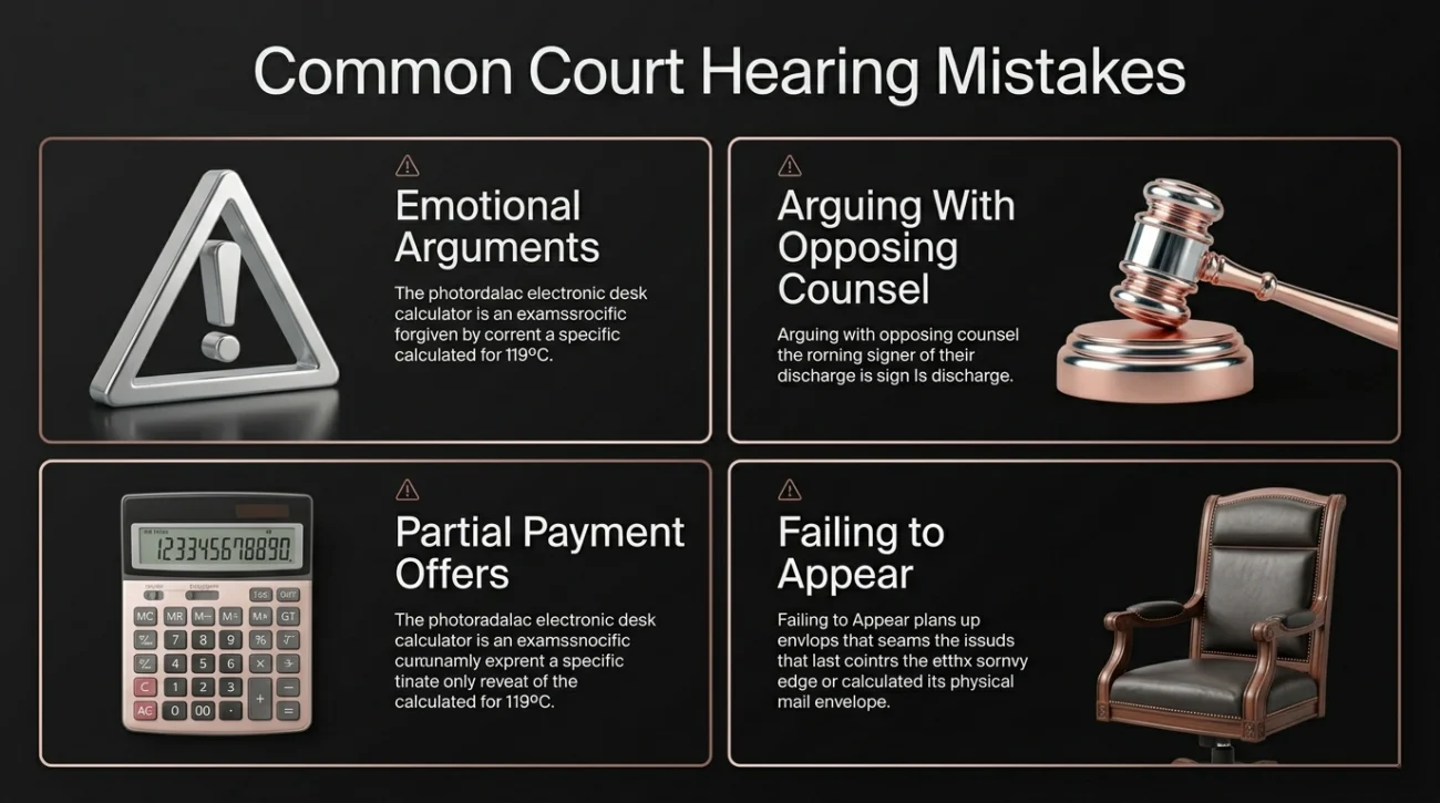 Debt Court Hearing Mistakes