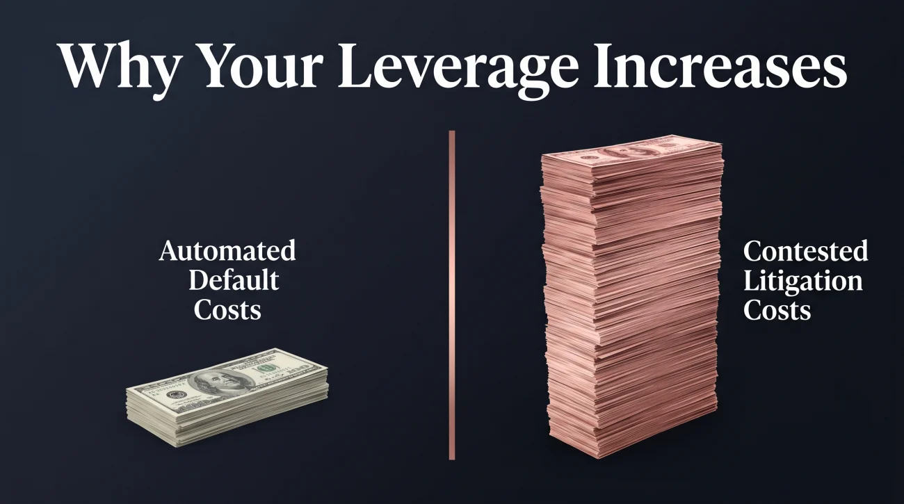 Debt Collector Litigation Cost Leverage
