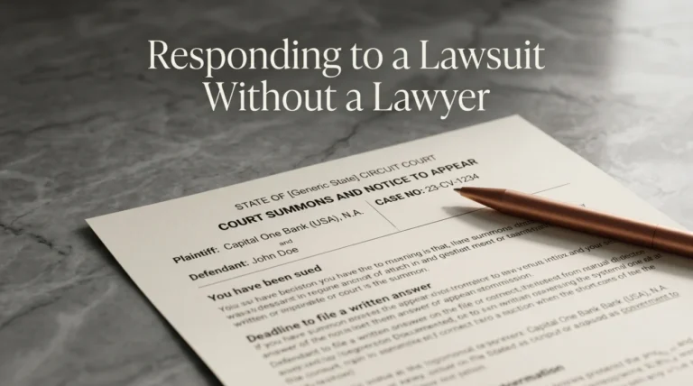 Responding to a Debt Collection Lawsuit Without an Attorney: What You Can Do Yourself