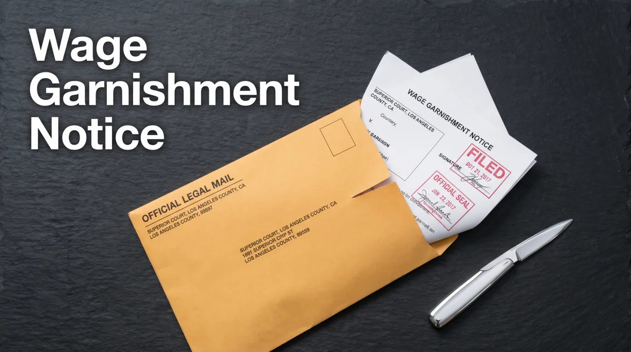Wage Garnishment Notice