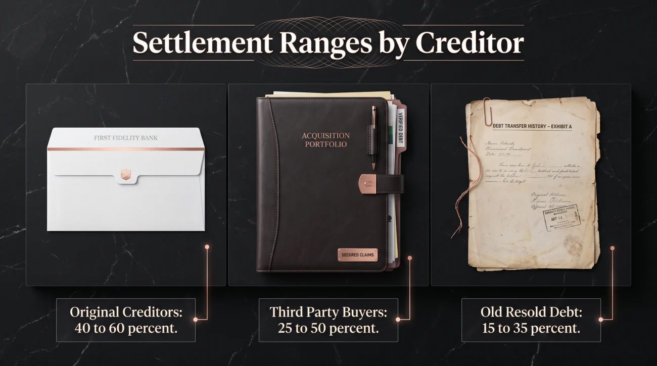 Debt Settlement Ranges By Creditor Type