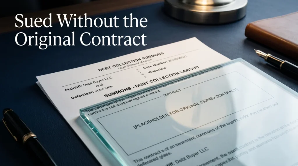Debt Buyer No Original Contract Lawsuit