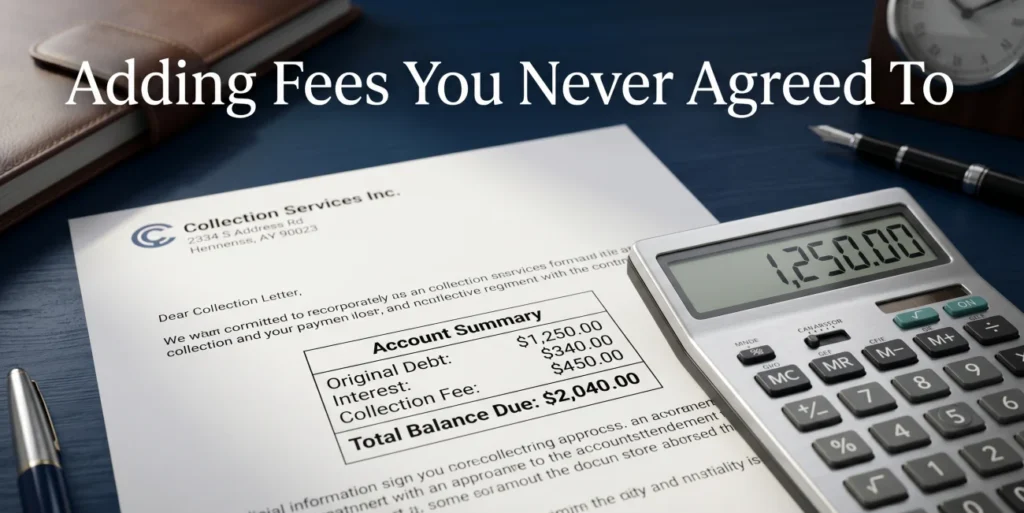 Debt Collector Adding Fees Not In Contract