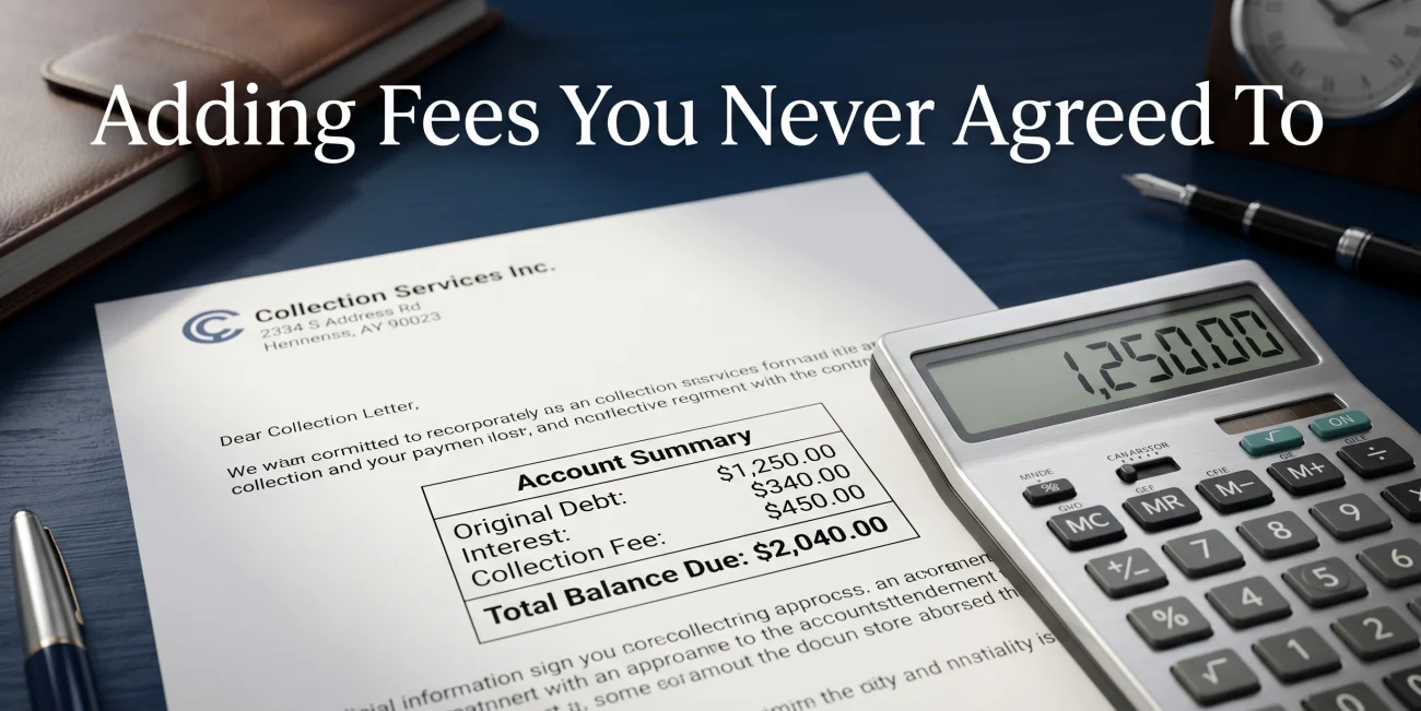 Debt Collector Adding Fees Not In Contract