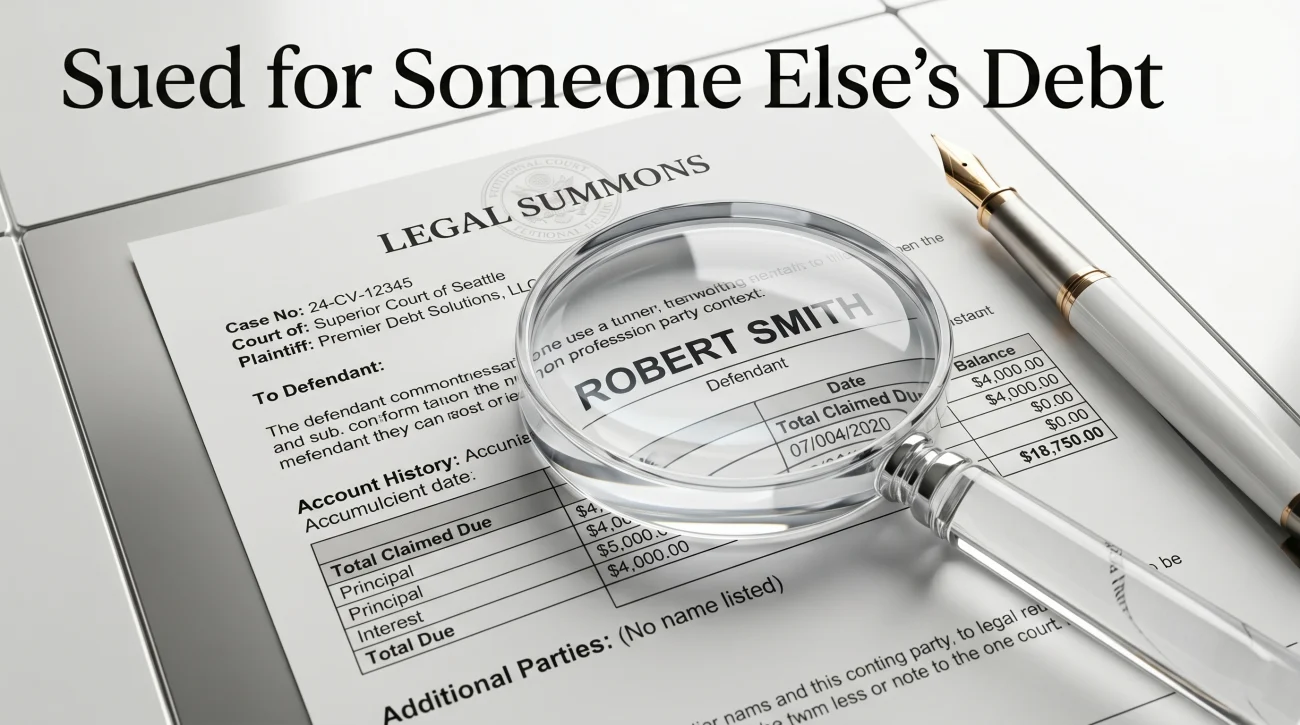 Mistaken Identity Debt Collection Lawsuit